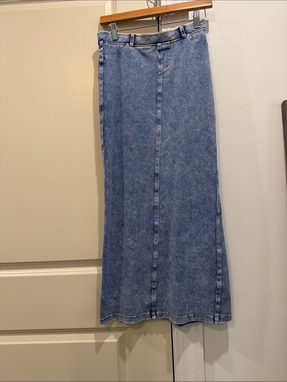 Hard Tail Light Blue Denim Maxi Skirt